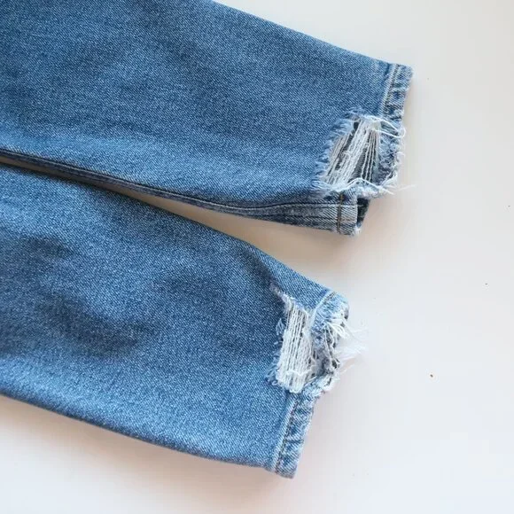 Agolde Riley High Rise Straight Crop Stretch Skinny Button Fly Denim Jeans 24 - Picture 10 of 15